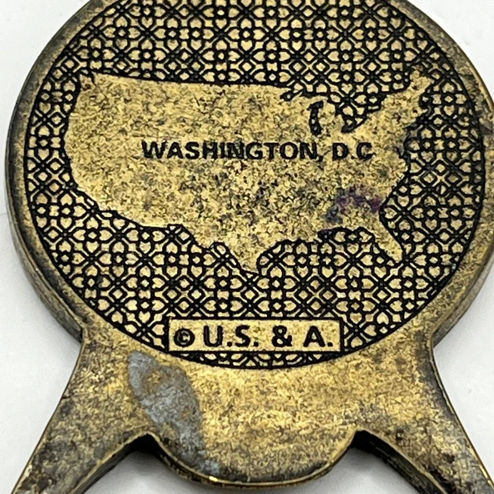 Vintage Washington DC USA Bottle Opener Keychain Brass Tone Souvenir Collectible